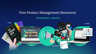 Free Product Management Resources
BOOKS
EVENTS
JOB PORTAL
COMMUNITIES
bit.ly/product_resources
COURSES
 