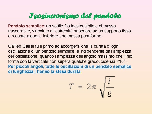 Il Pendolo Di Galileo Spiegato Ai Bambini