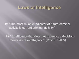Tasking & CoordinationRecognizing that different levels of policing have differing missionsThe local intelligence  requirement must address crime and disorder at the local levelThe regional intelligence requirement must address criminal activity that crosses jurisdictionsThe federal intelligence requirement is dependent on the mission of the particular agencyTasking analysts based on appropriate intelligence requirements is mandatory for ILPRecognizing the needs of various levels is often absent from ILP strategies in the US because they come from top down requirements