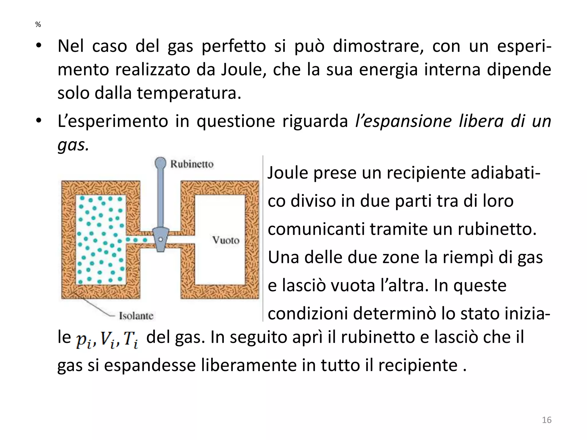 il primo principio della termodinamica