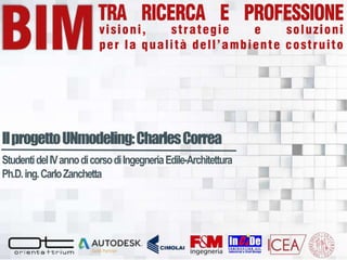IlprogettoUNmodeling:CharlesCorrea
StudentidelIVannodicorsodiIngegneriaEdile-Architettura
Ph.D.ing.CarloZanchetta
 