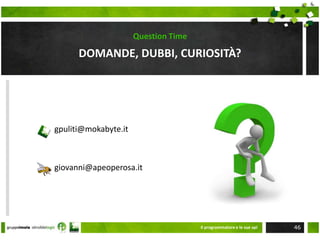 schemi progettuali: data layer, middle layer, front end