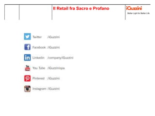 Better Light for Better Life
Colonys, SVIZZERA
Lighting concept
RetailLuce nel Retail
illuminare e vendere Better Light for Better Life
Il Retail fra Sacro e Profano
 