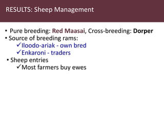 Utilizing technology to improve market access and livelihood security among pastoralists in eastern Africa: A case for the indegenous sheep in Kenya