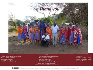 Utilizing technology to improve market access and livelihood security among pastoralists in eastern Africa: A case for the indegenous sheep in Kenya