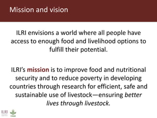 Livestock research for Africa’s food security and poverty reduction