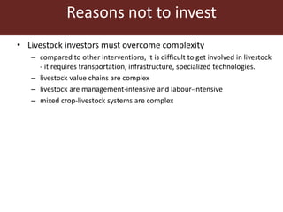 Where's the beef? Why is livestock overlooked by public and private investors? Some reasons suggested by ILRI@40 Addis Ababa event participants