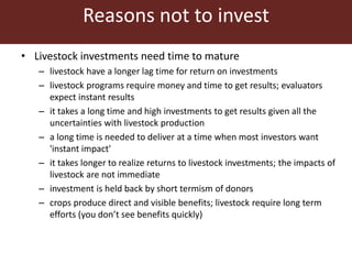 Where's the beef? Why is livestock overlooked by public and private investors? Some reasons suggested by ILRI@40 Addis Ababa event participants