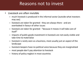 Where's the beef? Why is livestock overlooked by public and private investors? Some reasons suggested by ILRI@40 Addis Ababa event participants