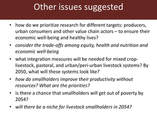 Setting international livestock research priorities: Some livestock research challenges and priorities suggested by participants in ILRI@40 events in 2014
