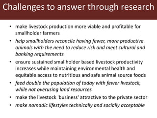 Setting international livestock research priorities: Some livestock research challenges and priorities suggested by participants in ILRI@40 events in 2014
