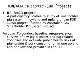ILRI and ACIAR One Health related research activities in Lao PDR