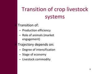 Pathways for sustainable development of mixed crop-livestock systems in developing countries