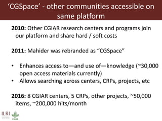 Open access repository at ILRI