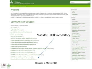 Open access repository at ILRI