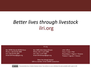 Open access repository at ILRI