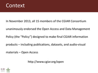 Open access repository at ILRI