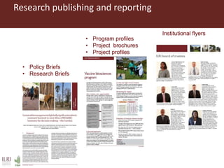 Introducing the ILRI communications and knowledge management team