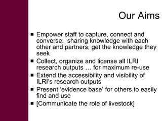  Sharing knowledge and using social media at ILRI