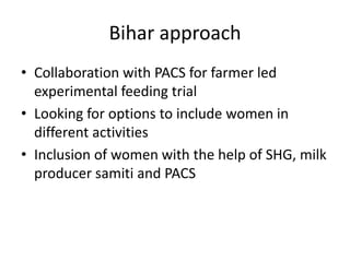 Engaging with self help groups in South Asia: ILRI's example of leveraging existing social capital to reach under-served farmers 