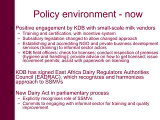 Integrating informal actors into the formal dairy industry in Kenya through training and certification