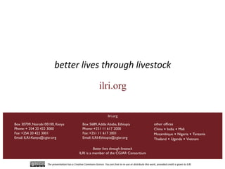 ILRI activities in Ethiopia