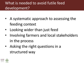The Feed Assessment Tool - (FEAST)