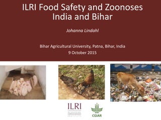 ILRI Food Safety and Zoonoses
India and Bihar
Johanna Lindahl
Bihar Agricultural University, Patna, Bihar, India
9 October 2015
 