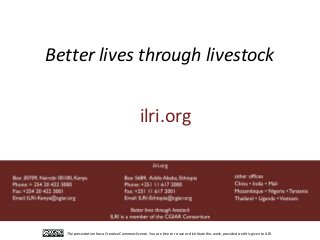 The African livestock sector: A research view of priorities and strategies