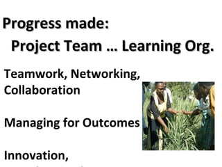 The Napier Grass Diseases Project: Outcomes mapped