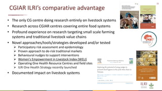 ILRI’s key programs to address infectious diseases, areas requiring international cooperation, and plans for cooperation with the Republic of Korea