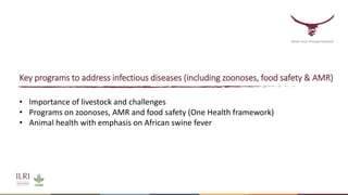 ILRI’s key programs to address infectious diseases, areas requiring international cooperation, and plans for cooperation with the Republic of Korea