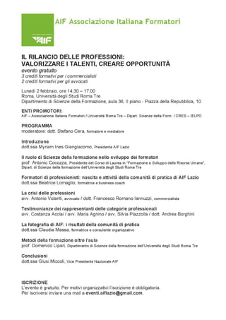 Convegno AIF Lazio_Il rilancio delle professioni_2 febb 2015