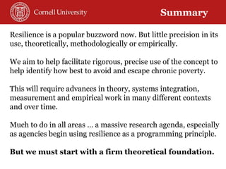Toward a theory of resilience for international development applications: With some reflections on practical implications