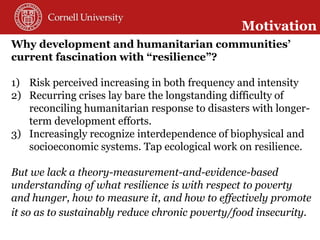 Toward a theory of resilience for international development applications: With some reflections on practical implications