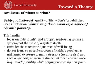 Toward a theory of resilience for international development applications: With some reflections on practical implications