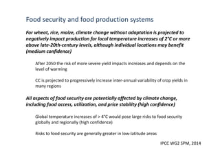 Is the IPCC’s Fifth Assessment Report telling us anything new about climate change and food security?