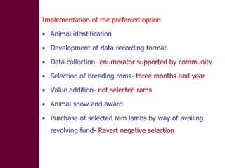 Designing community-based breeding strategies for indigenous sheep breeds of smallholders in Ethiopia