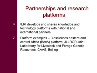 Knowledge to Action: ILRI’s Role in a Changing World