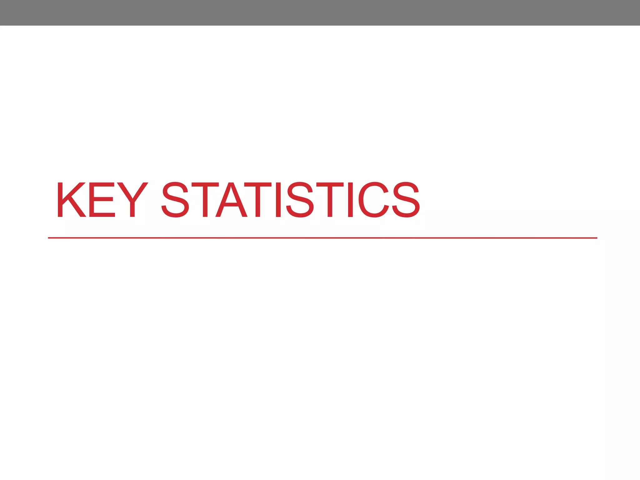 KEY STATISTICS
 