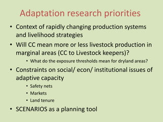 Climate variability and climate change in pastoral systems