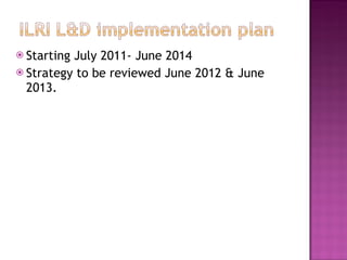 Learning and development at ILRI