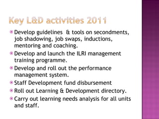 Learning and development at ILRI