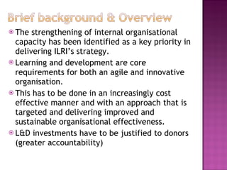 Learning and development at ILRI