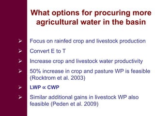 Livestock development for better water use in the Nile Basin