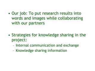 Sharing results: Communication within the Napier grass disease resistance project