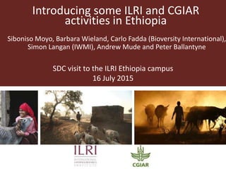Introducing some ILRI and CGIAR
activities in Ethiopia
SDC visit to the ILRI Ethiopia campus
16 July 2015
Siboniso Moyo, B...