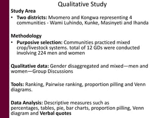 Making visible what is currently not visible: Experiences on generating evidence based results on integrating gender issues in projects