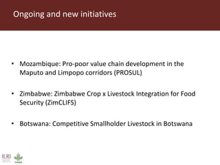 The livestock landscape and ILRI in Southern Africa