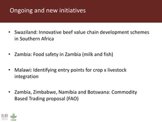 The livestock landscape and ILRI in Southern Africa